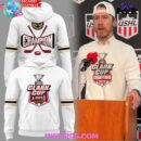 Muskegon Lumberjacks 2025 USHL Clark Cup Performance White Hoodie T-shirt Sweatshirt All Merchandise