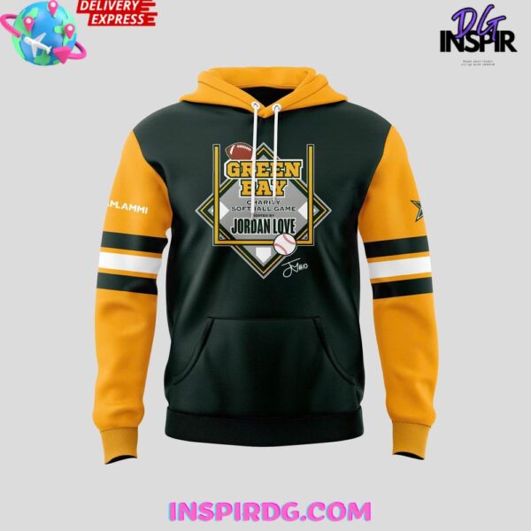 Green Bay Charity Softball Jordan Love Dark 2025 Hoodie - Image 2