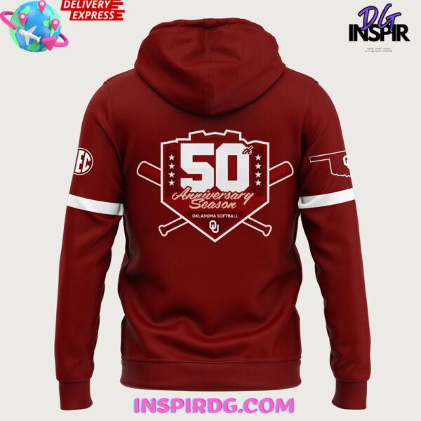 Oklahoma Sooners Softball 50th Anniversary Limited Hoodie T-shirt Sweatshirt All Merchandise - Image 3