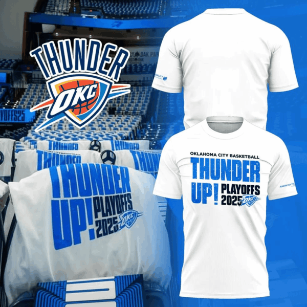 OKC Thunder Basketball Playoffs 2025 T-Shirt Oklahoma City Thunder Merch Good Gifts For Fans