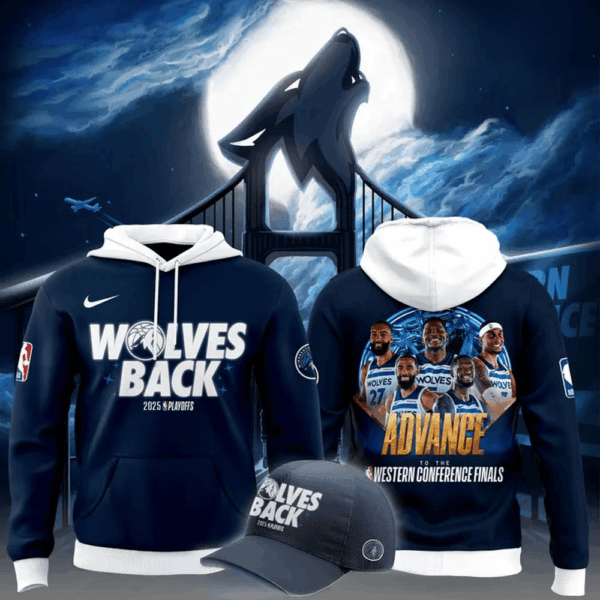 Minnesota Timberwolves 2025 Playoffs Advance Western Conference Finals Hoodie Cool Gifts For Dad