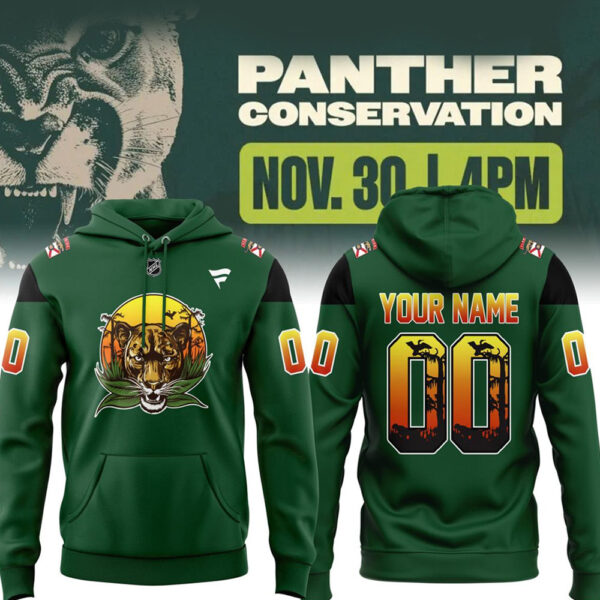 Custom Florida Panthers Panther Conservation Night 2025 Champion Playoff Hoodie Gift Ideas For Hockey Fans