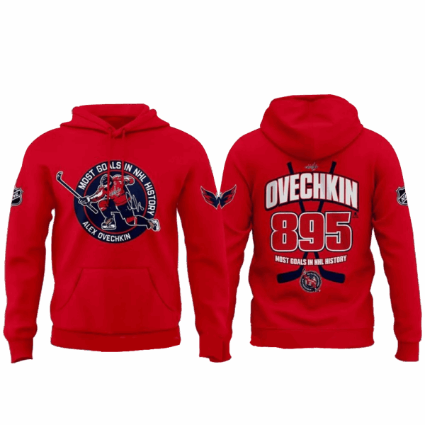 Washington Capitals Alex Ovechkin 895 Goals Record Special Hoodie Washington Capitals Merch