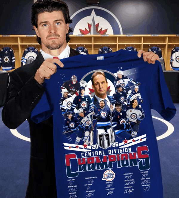 Winnipeg Jets 2025 Central Division Champions T-Shirt Stepdad Gifts For Father’s Day