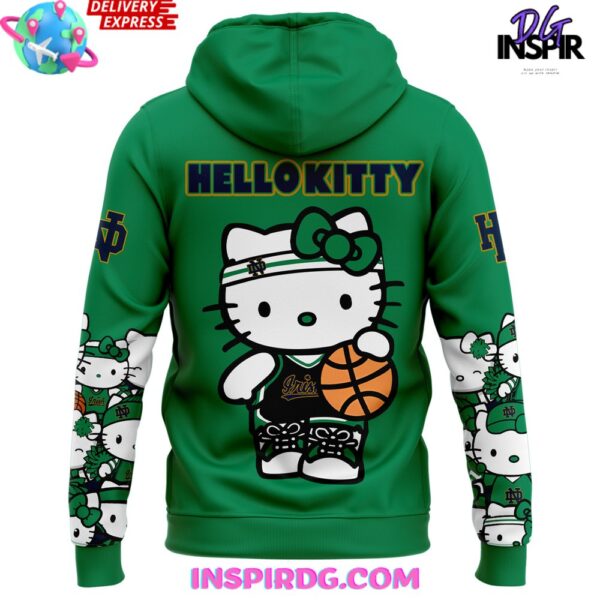Notre Dame Fighting Irish Collab Hello Kitty 2025 Green Hoodie - Image 3