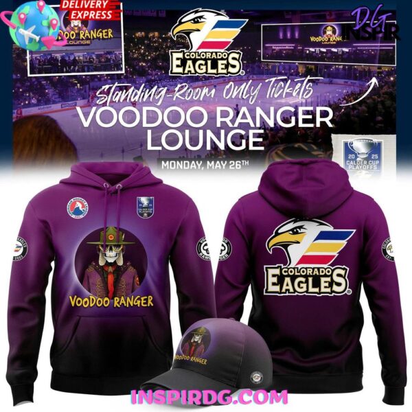 Colorado Eagles x Voodoo Ranger Lounge 2025 Purple Hoodie