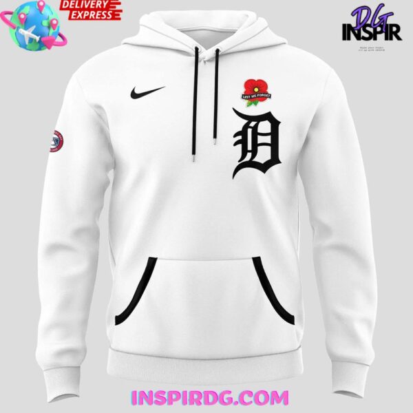 Detroit Tigers Lest We Forget 2025 Memorial Hoodie - Image 2