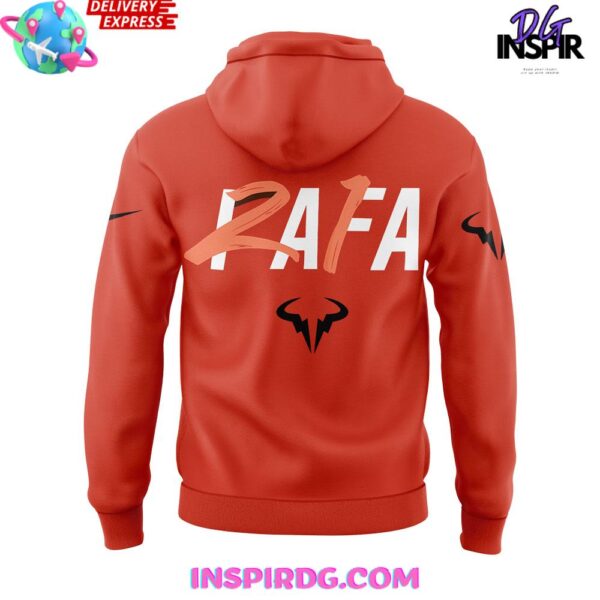 Offical Rafael Nadal Roland Garros Merci Rafa 2025 Orange Hoodie - Image 3