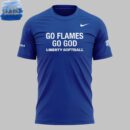 Liberty Flames Go Flames Go God Blue Shirt