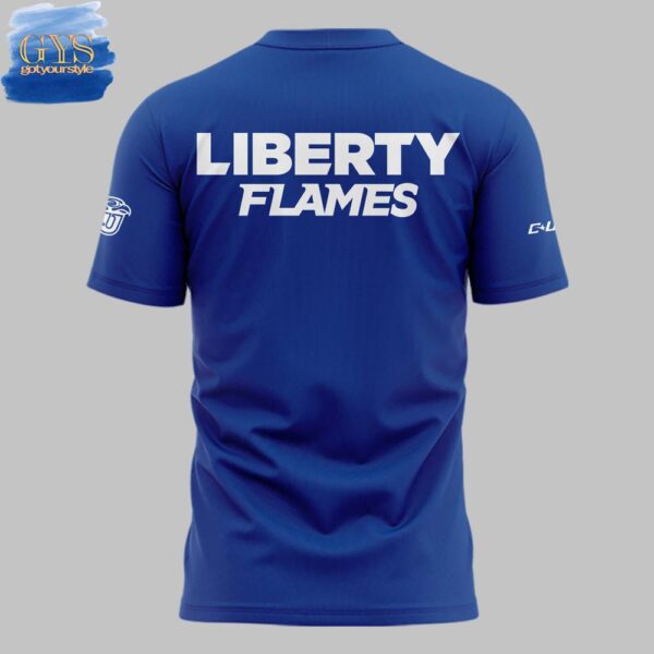 Liberty Flames Go Flames Go God Blue Shirt - Image 3