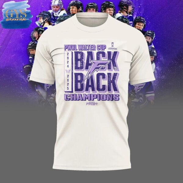 Minnesota Frost 2025 Walter Cup Champions Back To Back T-Shirt - Image 2