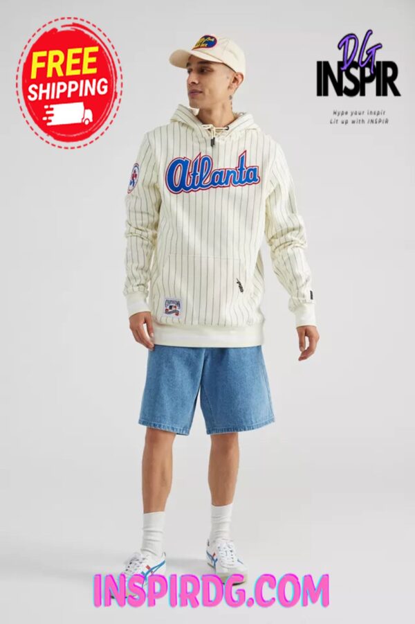 Urban Outfitters Pro Standard Atlanta Braves Retro Classic Hoodie Sweatshirt - Image 3
