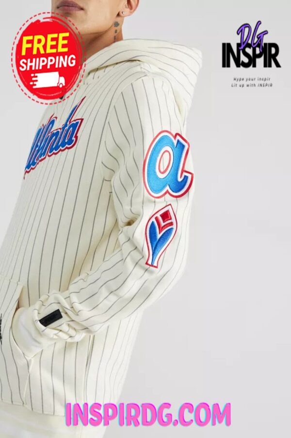 Urban Outfitters Pro Standard Atlanta Braves Retro Classic Hoodie Sweatshirt - Image 4