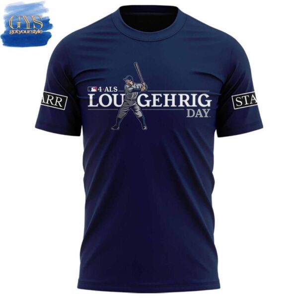 New York Yankees x 2025 Lou Gehrig Day T-Shirt - Image 2