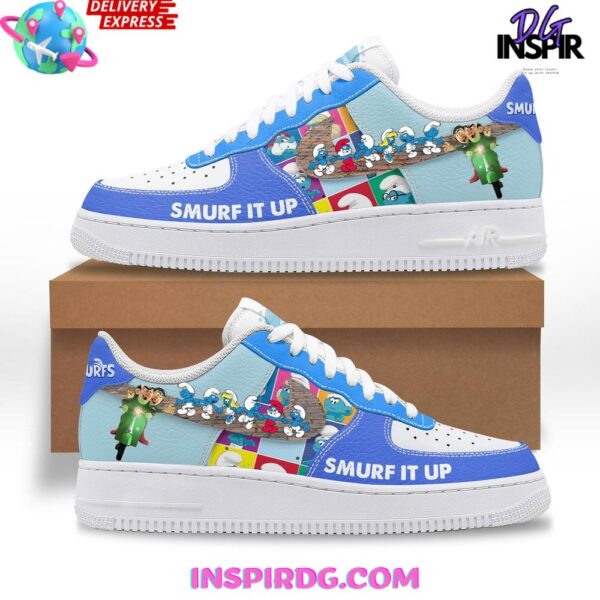 Smurf It Up Limited Edition Air Force 1 Sneakers - Image 2
