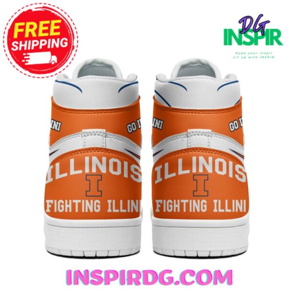 Illinois Fighting Illini Go Illini Orange Air Jordan 1 High Top - Image 3