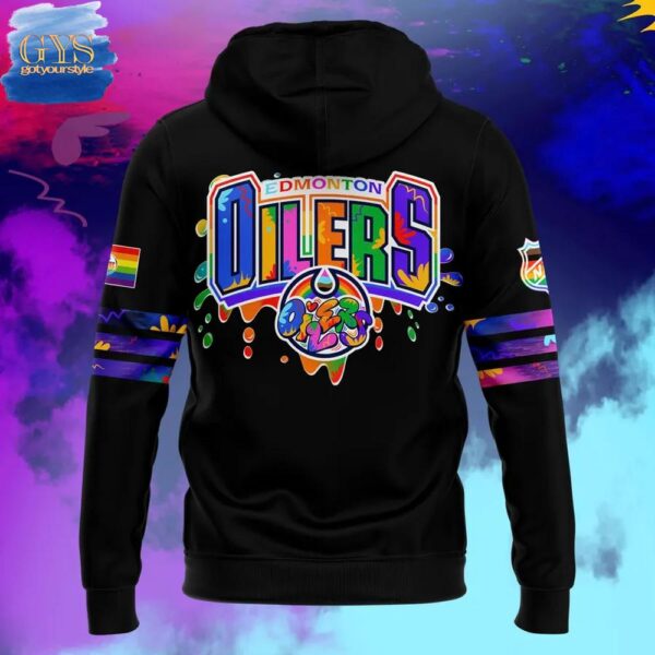 Edmonton Oilers 2025 Pride Month Limited Edition Graffiti Hoodie - Image 3