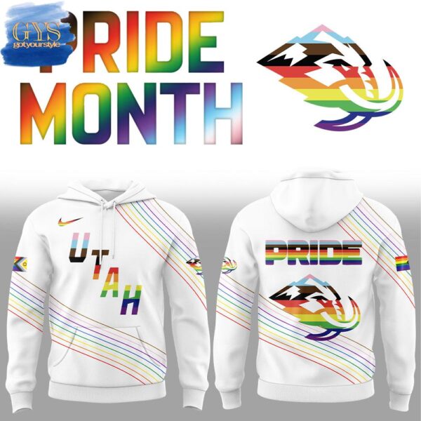 Utah Mammoth Happy Pride Month White Hoodie