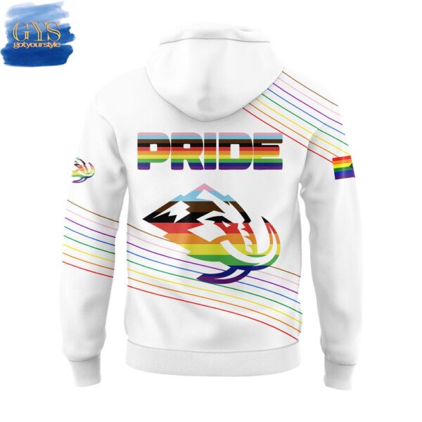 Utah Mammoth Happy Pride Month White Hoodie - Image 3