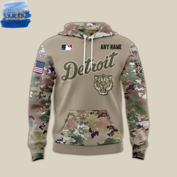 Detroit Tigers 250 Years America x Flag Day Limited Edition Camo Hoodie - Image 2
