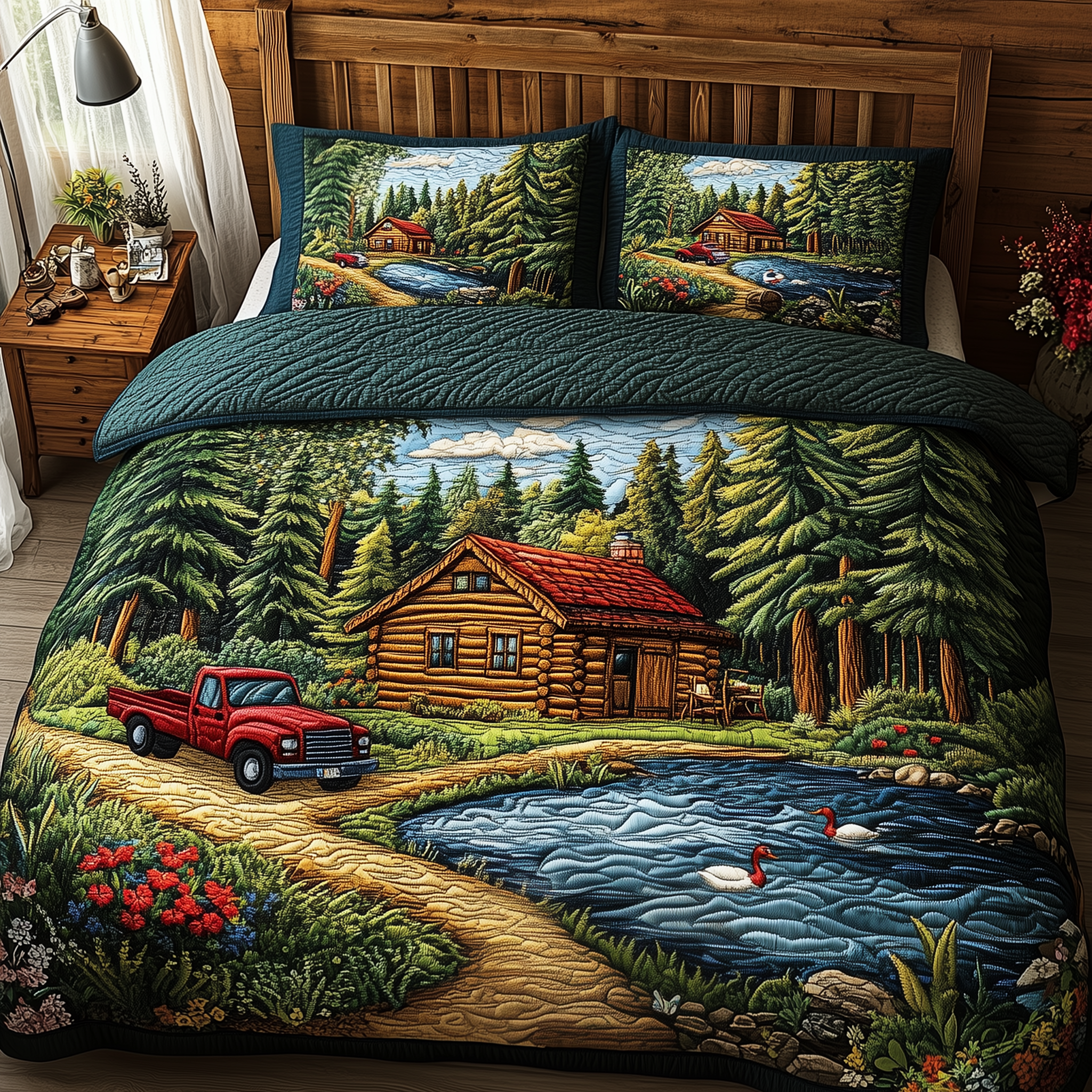 Refuge Amidst Nature Quilted Bedding Set Duvet Cover Bedspread Set Item First Time Mom Gifts
