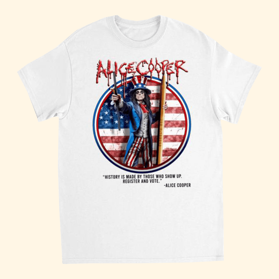 Register To Vote T-Shirt Alice Cooper Merch Father's Day Gifts Music Lover Birthday Gift Ideas