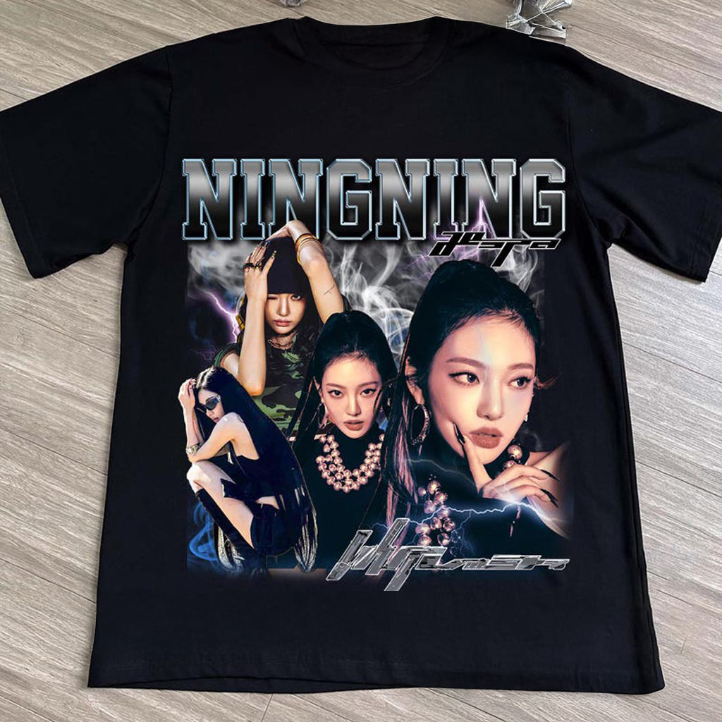 Retro Aespa Whiplash NingNing Shirt Aespa Shirt AESPA Synk Parallel Line Tour Shirt Aespa