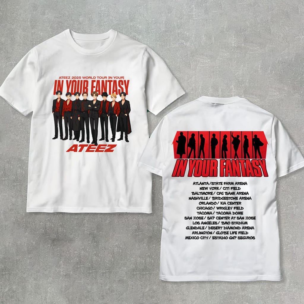 Retro Ateez 2025 World Tour In Your Fantasy Shirt ATEEZ Golden Hour Part 3 Shirt Ateez World Tee
