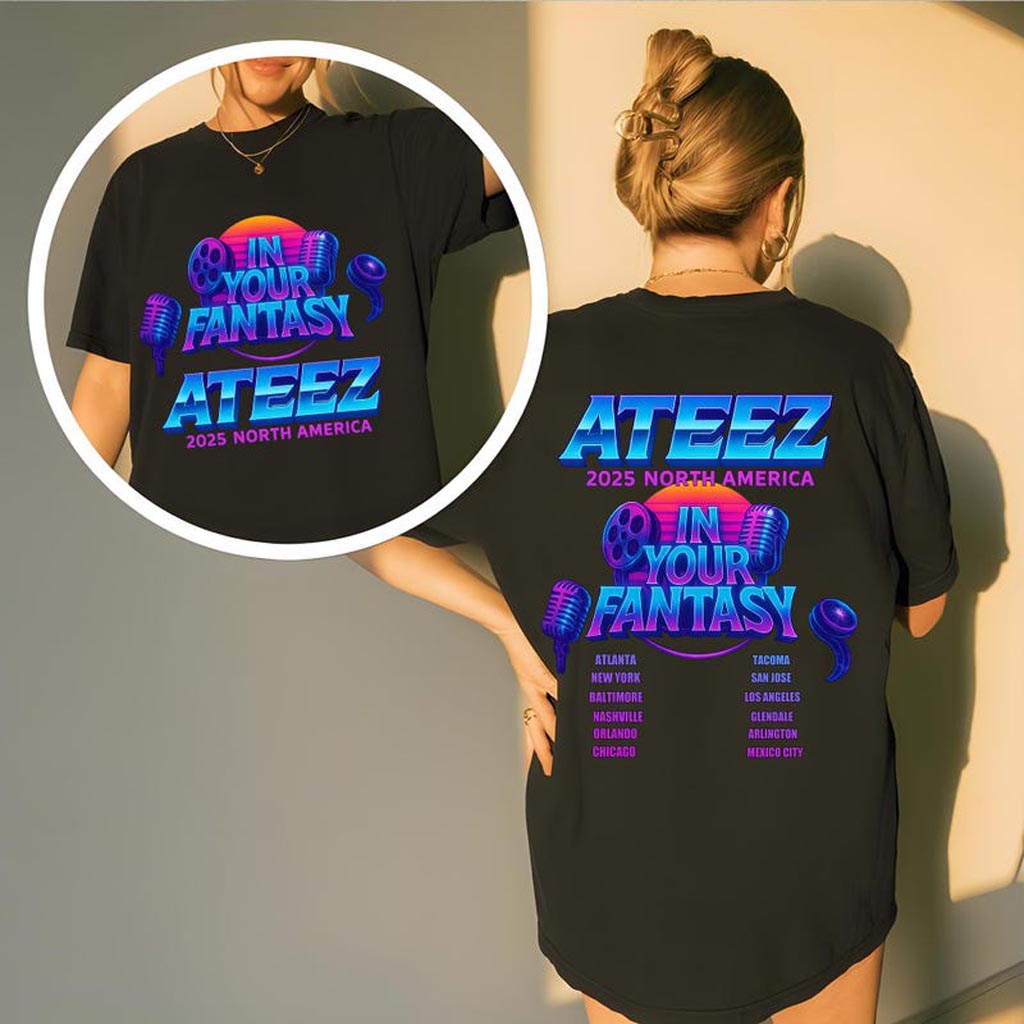 Retro Ateez 2025 World Tour In Your Fantasy Shirt Ateez World Tour 2025 in North America Tee