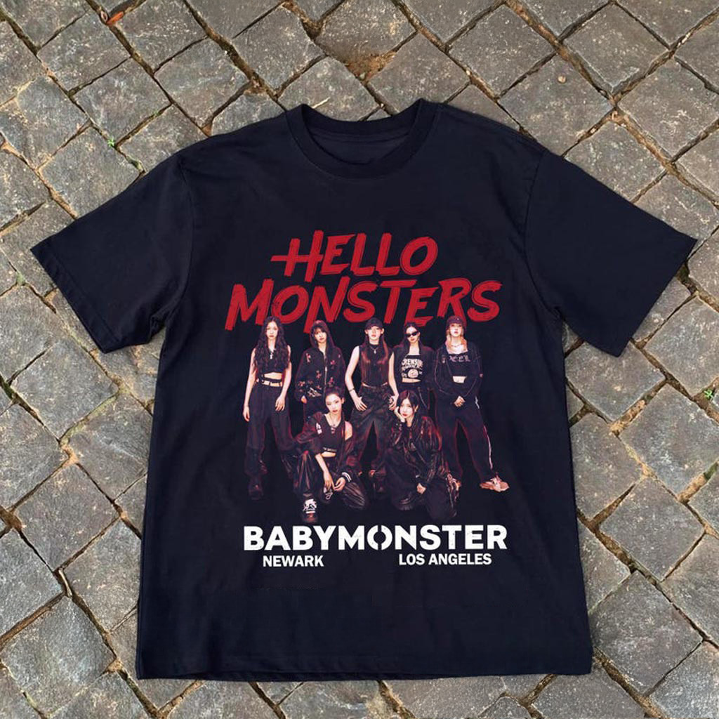 Retro Babymonster Shirt Hello Monsters World Tour in US 2025 Babymonster 1st World Tour