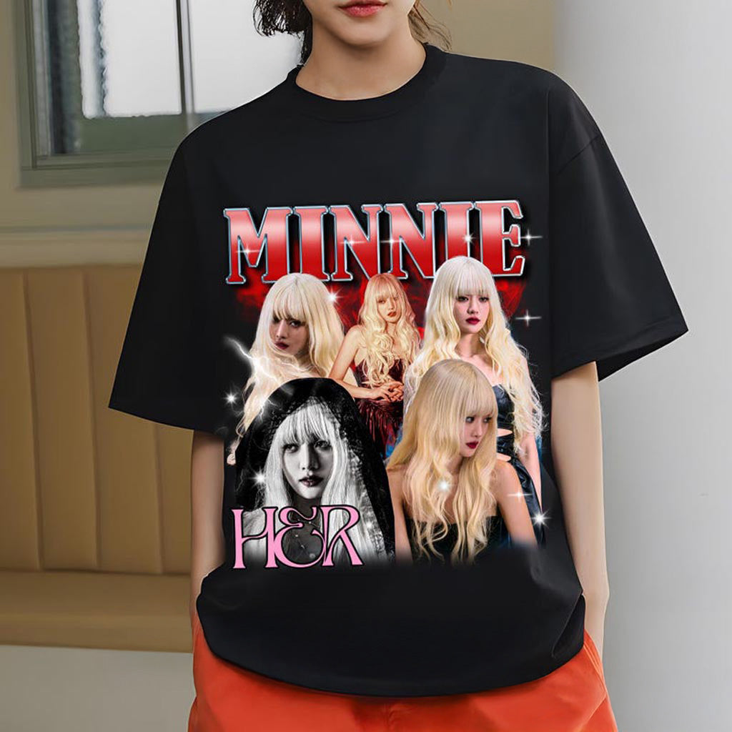 Retro G-idle Minnie Tshirt, Minnie Blind Eyes Red Shirt, 2024 Gidlle World Tour shirt, 2024