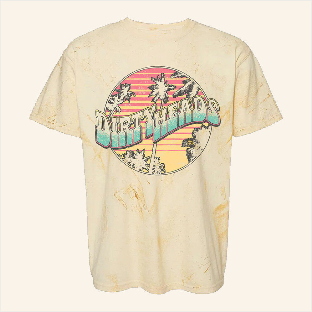 Retro Palms Yellow T-Shirt Dirty Heads Merch BFF Birthday Gifts Ideas Christmas Presents