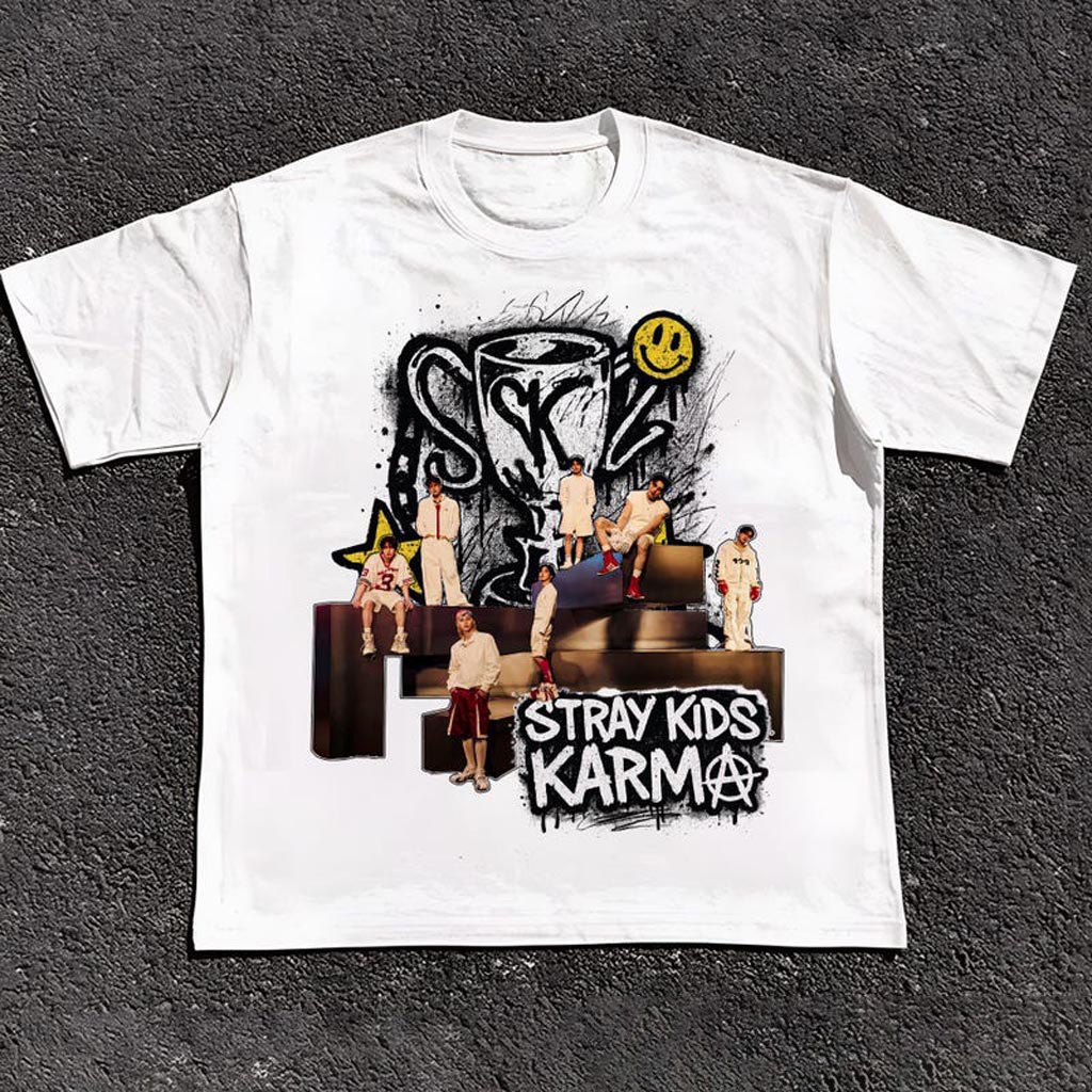 Retro Stray Kids Karma Shirt SKZ Karma Beep T-Shirt Stray Kids Merch Fans Gifts