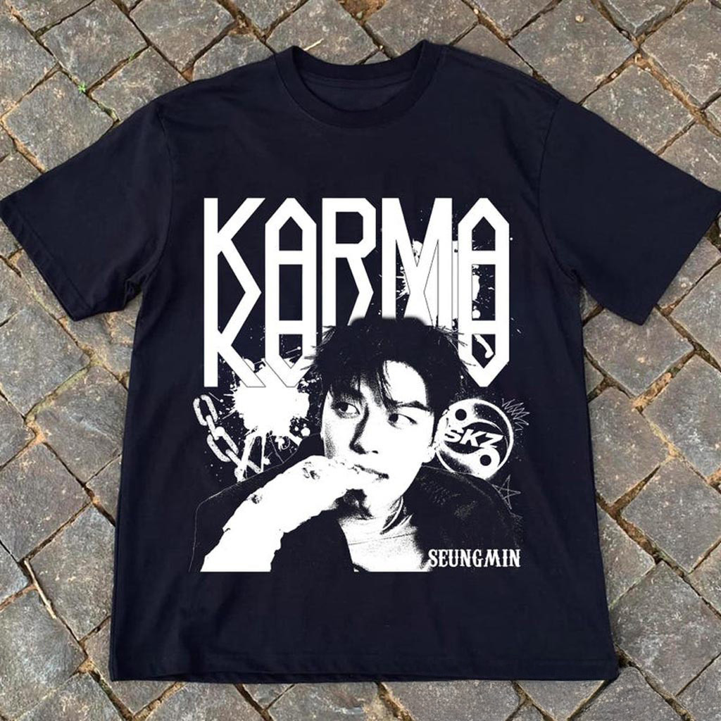 Retro Stray Kids Seungmin Karma Shirt Stray Kids Ceremony Shirt SKZ Karma Sweatshirt Stray