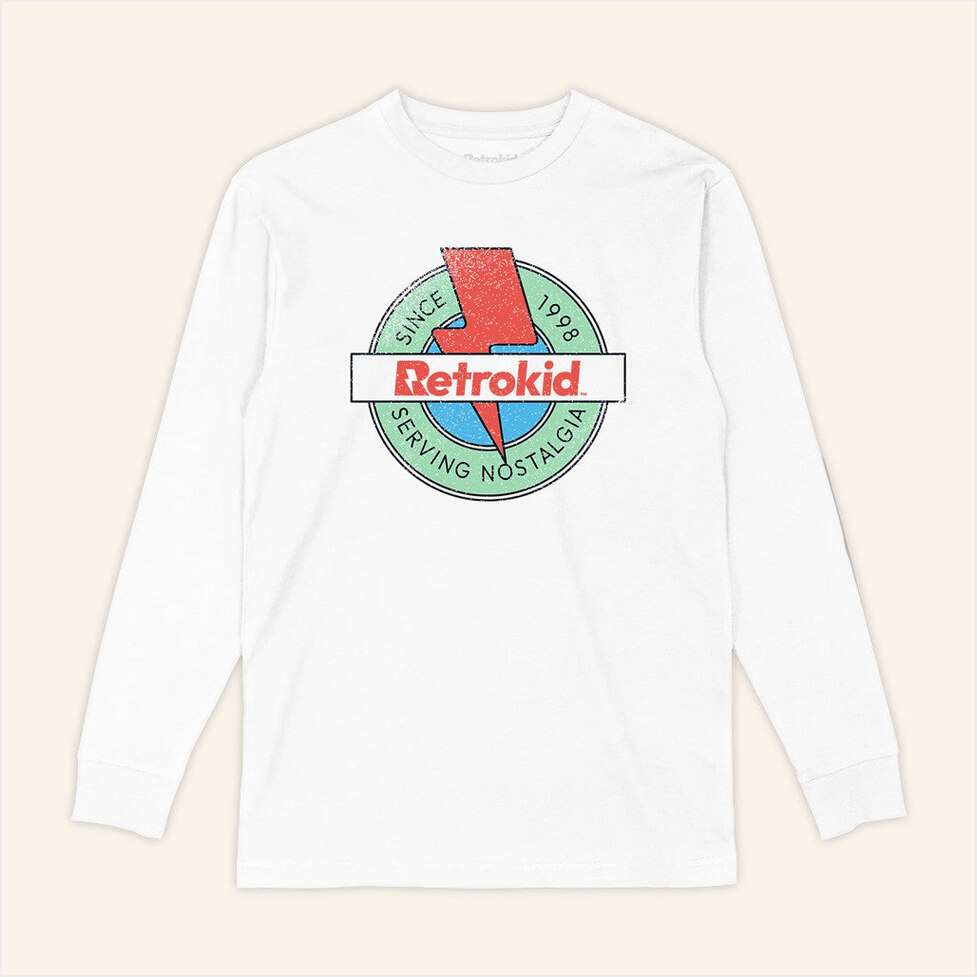 Retrokid Originals 90S White Long Sleeve Shirt Retrokid Merch Good Birthday Gifts For Brother