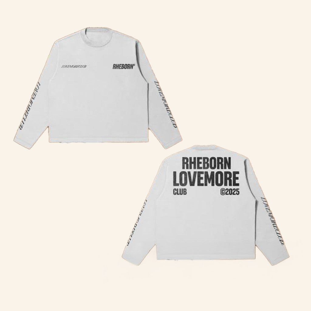 Rheborn Clo Merch Love More Club Long Sleeve Shirt White Best Gifts For Boyfriend