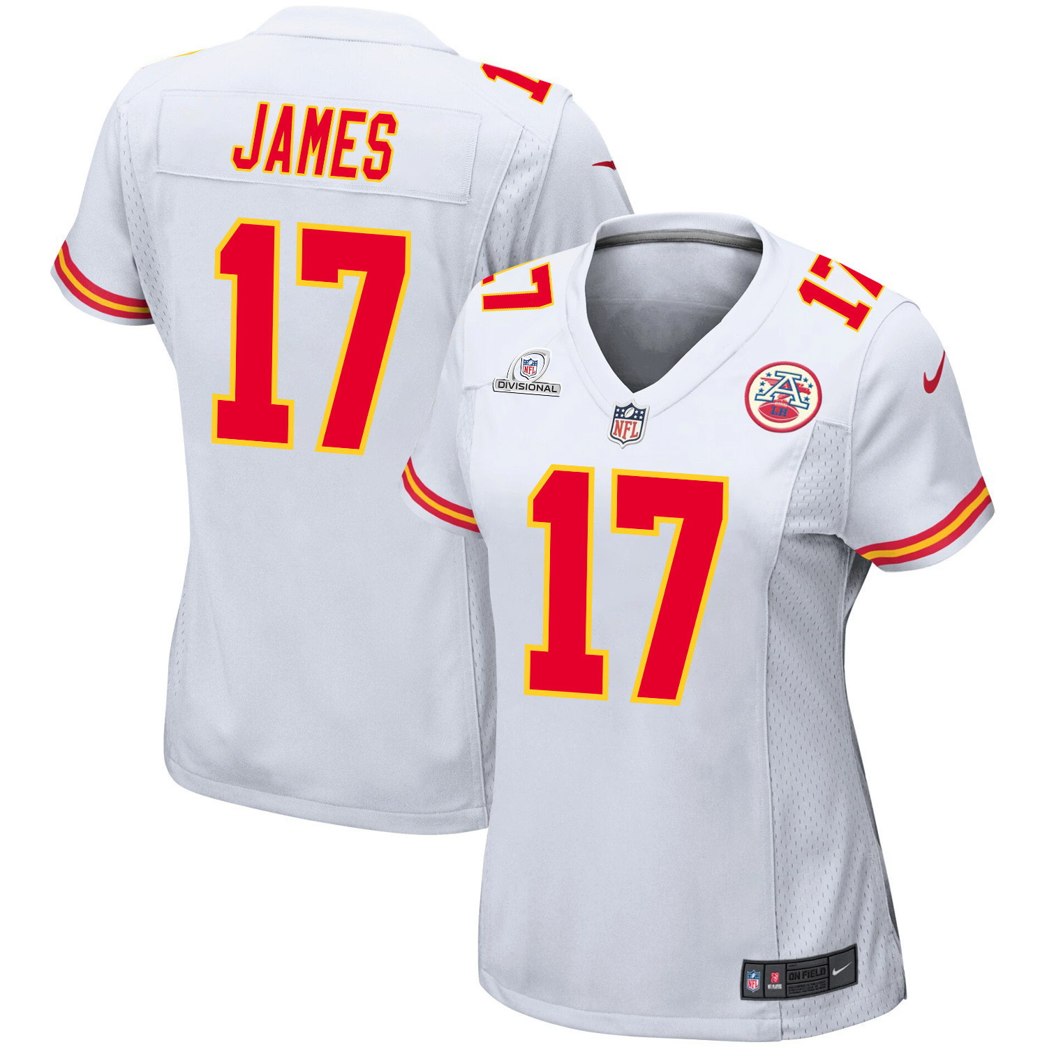 Richie James 17 Kansas City Chiefs Super Bowl LVIII Patch Game Women Jersey - White - JSDV352