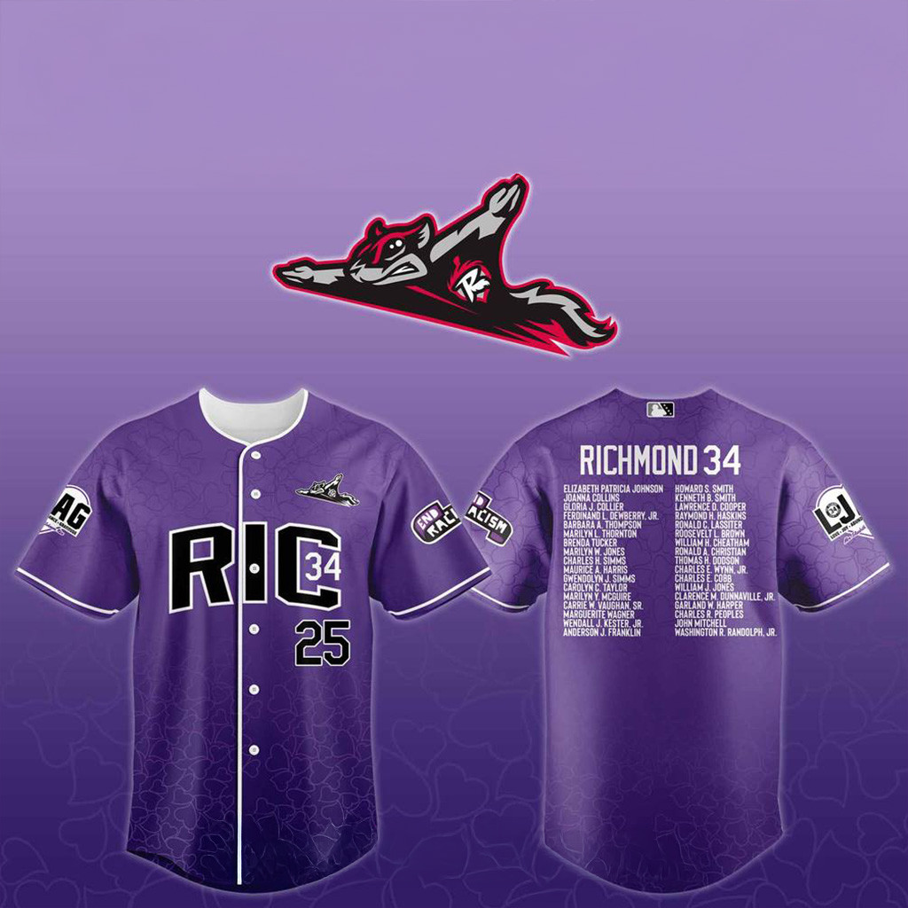 Richmond Flying Squirrels X Honoring The Richmond 34 2025 Special Baseball Jersey Gifts For Fans