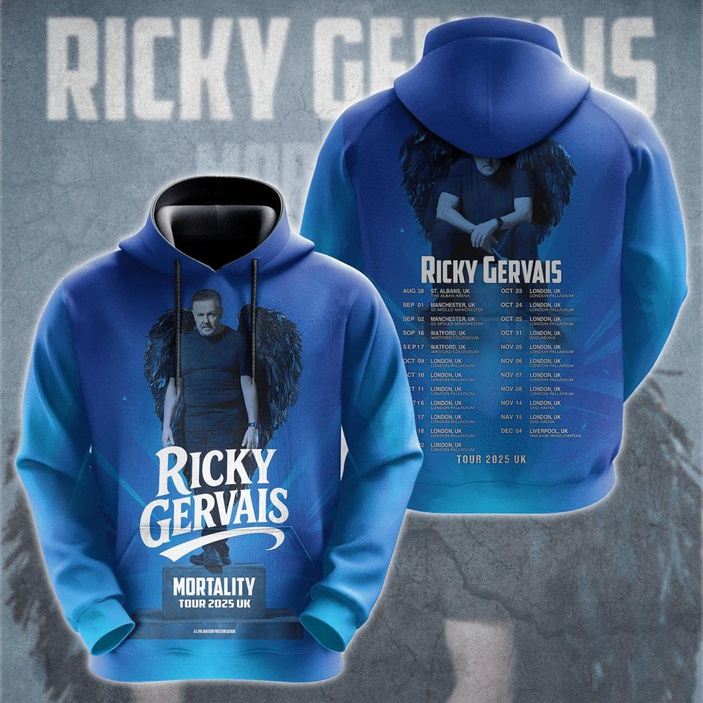 Ricky Gervais Tour 2025 UK Hoodie Ricky Gervais Merch Gifts For Him