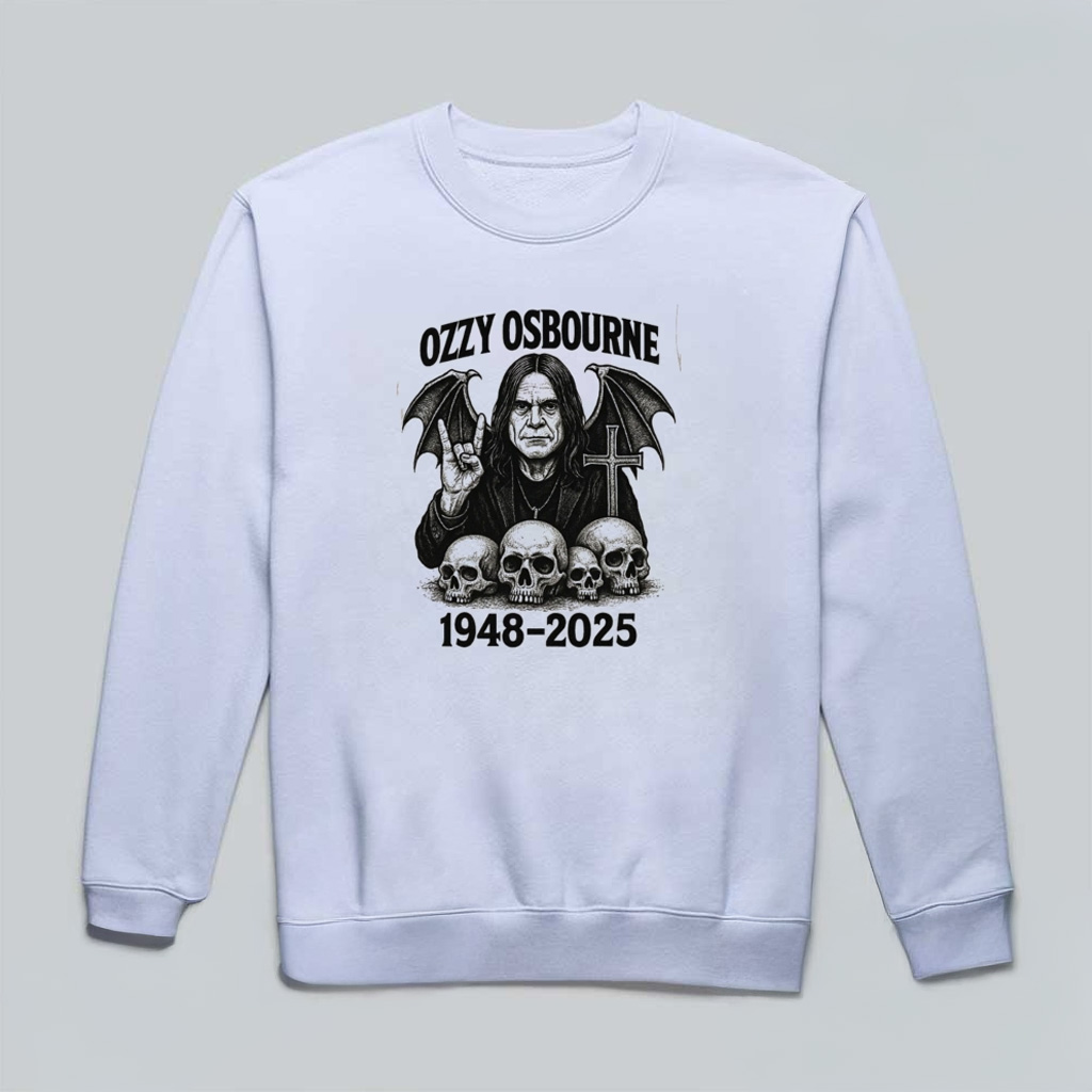 Rip Ozzy Osbourne Bat 2025 Sweatshirt Memorial Gifts For Rock Fans
