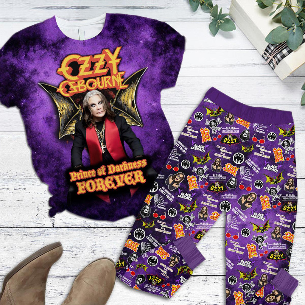 RIP Ozzy Osbourne Prince Of Darkness Forever Fleece Pajamas Set Gifts For Mom
