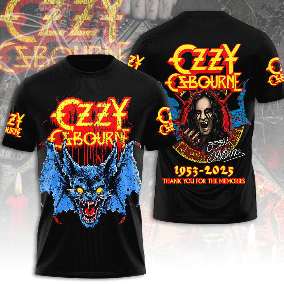 RIP Ozzy Osbourne Shirt 1953 2025 Thank You For The Memories T-Shirt Gifts For Fans