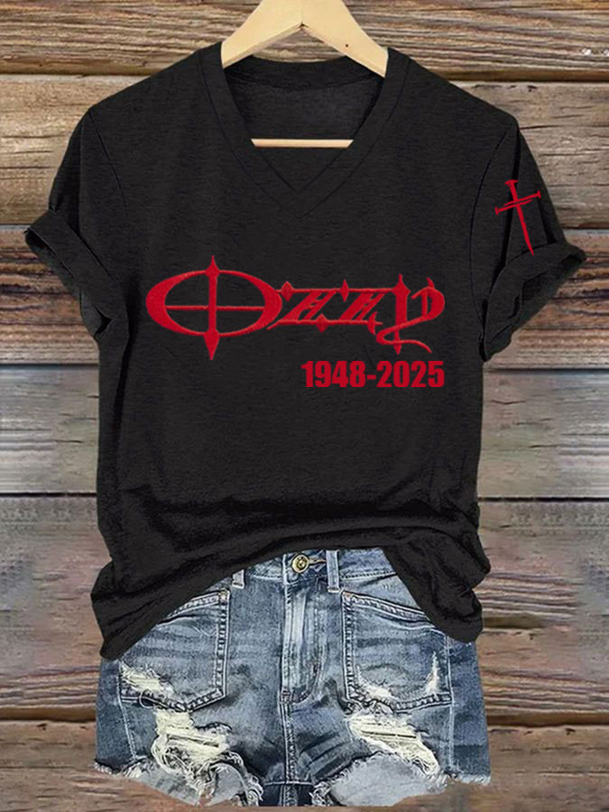 RIP Ozzy Osbourne V-neck Shirt 1948 2025 Ozzy Forever Shirt Gifts For Fans