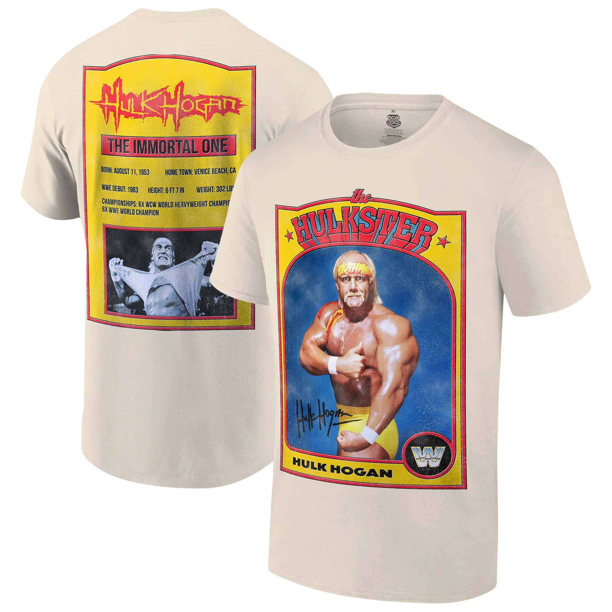 Ripple Junction Tan Hulk Hogan Hulkster Vintage Sports Card Tshirt Hulk Hogan Merch