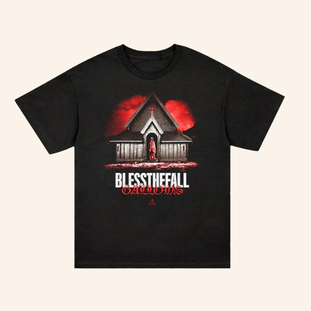 Rise Records Merch Blessthefall Gallows Album Art Black T-Shirt Gifts For Fans