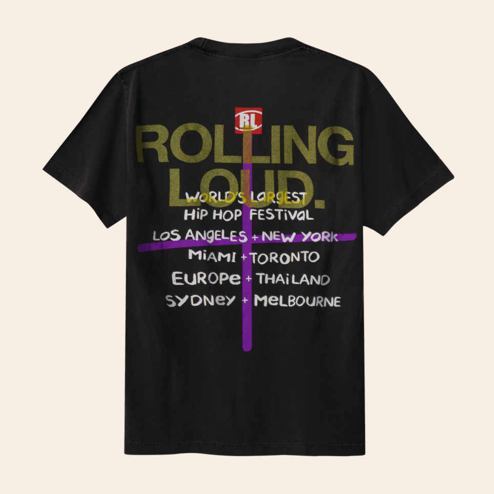 RL World Tour Dept Black T-Shirt Rolling Loud Merch Gifts For Husband Birthday Gifts For Besties