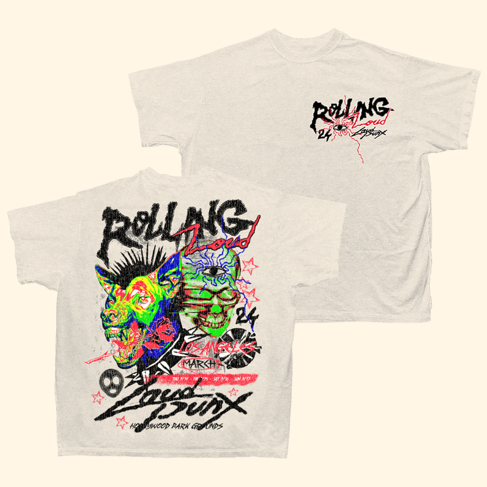 RL x Loud Punx Cream T-Shirt Rolling Loud Merch Music Lover Fans Gifts For Brother