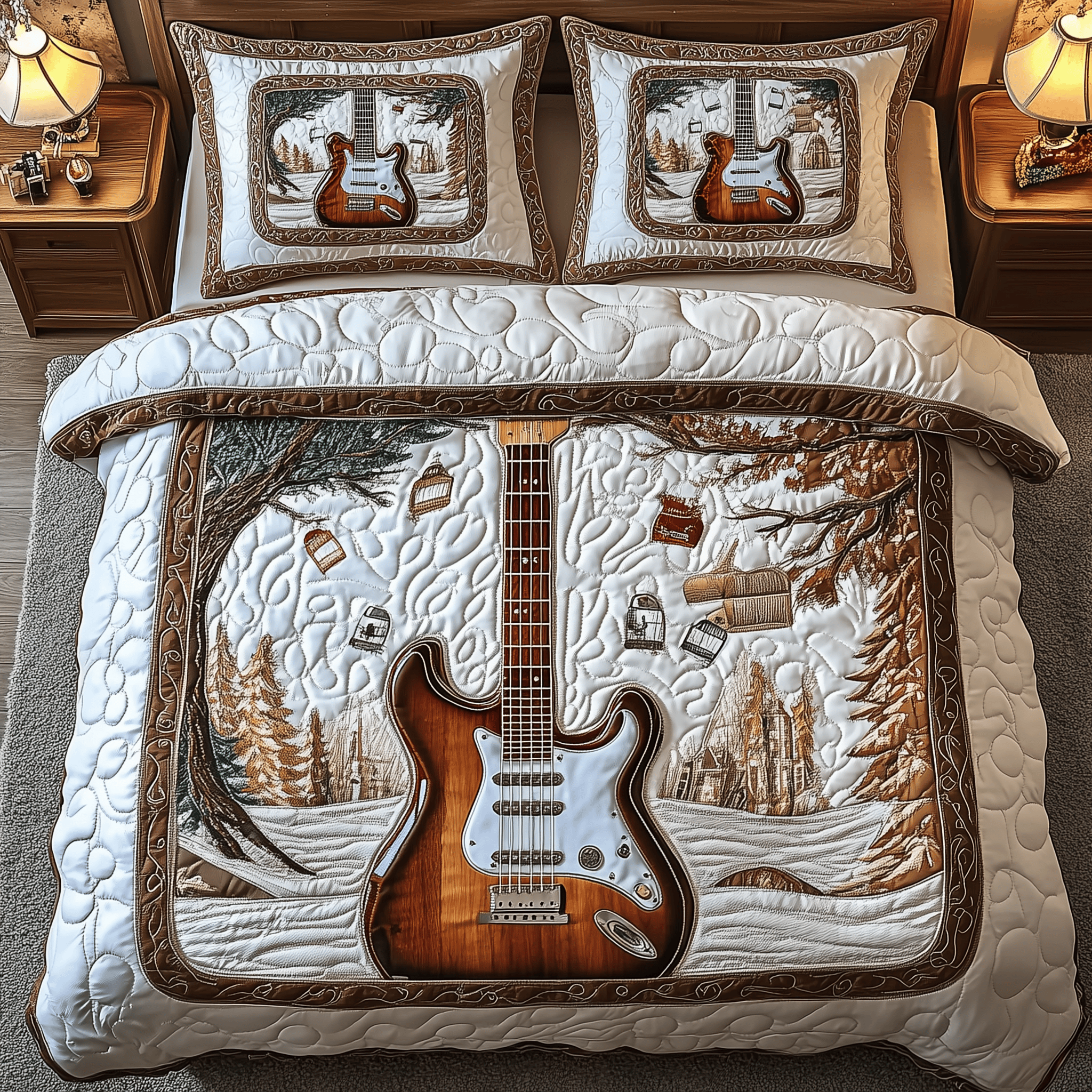 Rock and Roll Culture Quilted Bedding Set Creative Mother's Day Duvet Cover Set Gifts For Mom From Daughter