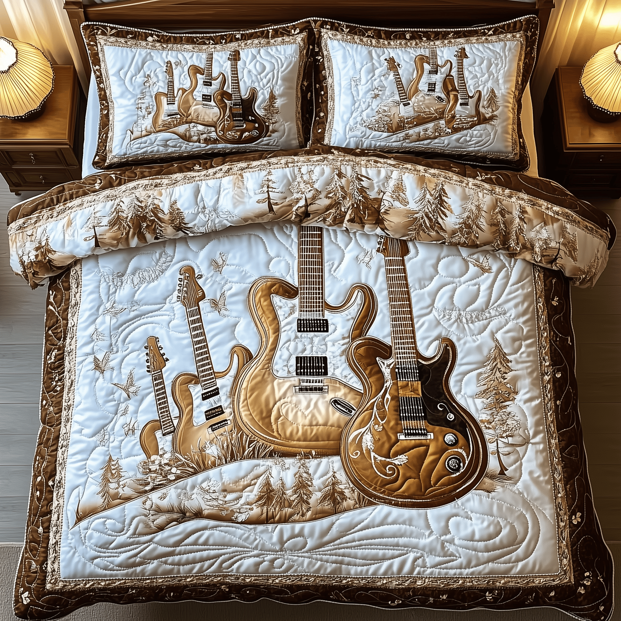 Rock and Roll Culture Quilted Bedding Set Creative Mother's Day Duvet Cover Set Gifts For Mom Who Has Everything