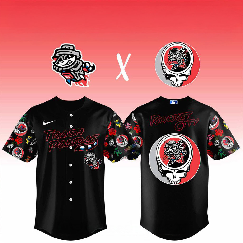 Rocket City Trash Pandas X Grateful Dead 2025 Special Baseball Jersey Pandas Merch Fans Gifts